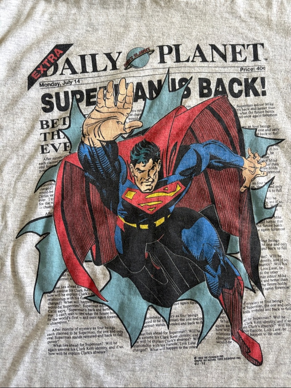 Vintage DC Comics Superman Tee, 1993 - Picture 2 of 6
